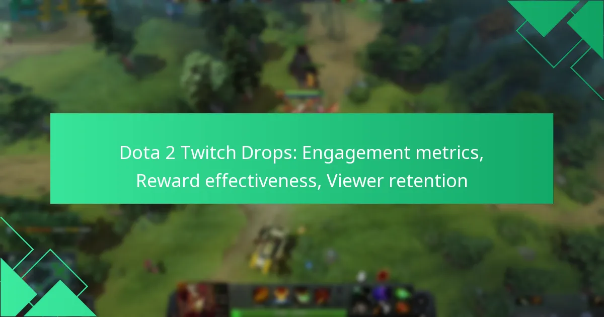 Dota 2 Twitch Drops: Engagement metrics, Reward effectiveness, Viewer retention